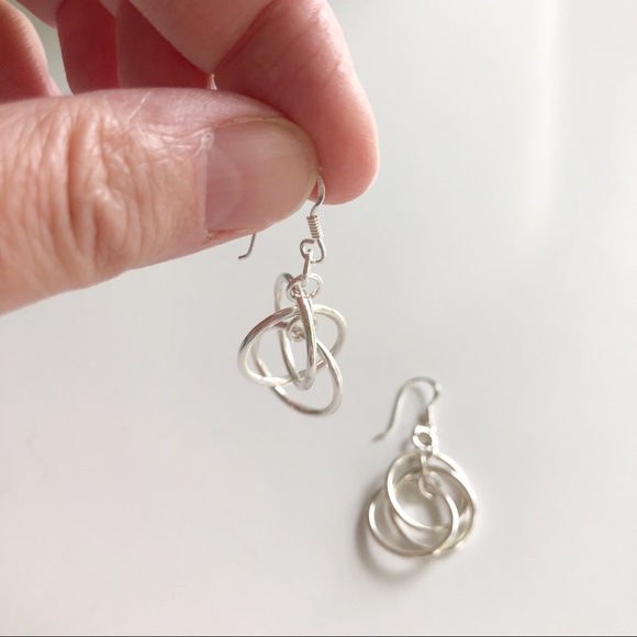 Silver Multi-Sphere Dangle Earrings - Picture 2 of 4